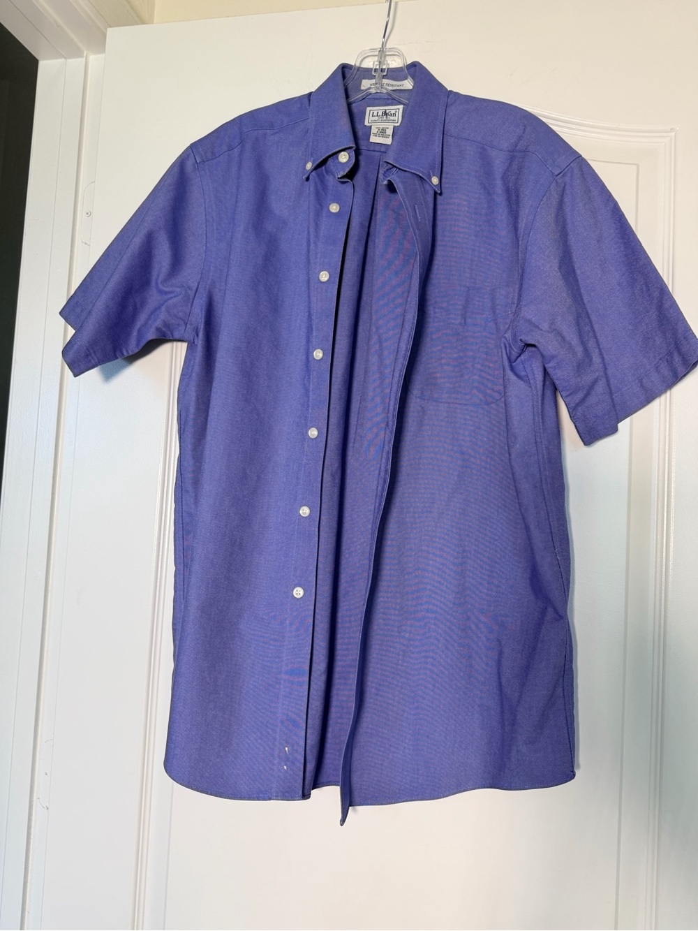 L.L. Bean Men's Short-Sleeve Button-Down Shirt - Purple Blue